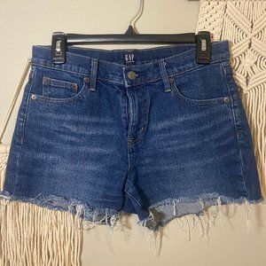 Cut-Off High Waisted Dark-wash Shorts